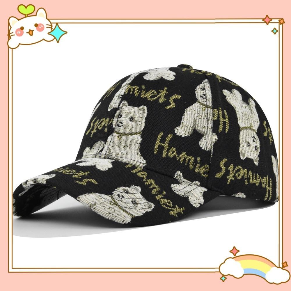 Korean Style Bear Baseball Cap Duck Tongue Hat Printed Casual Ins Ladies Outdoor Hat