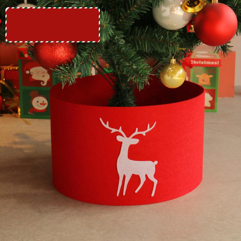 

Grey Christmas Tree Collar Skirt Reindeer Xmas Tree Collar Basket Ring Xmas Tree Base Stand Cover Mat Farmhouse Holiday Ornament 77x13cm червоний