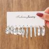New exaggerated acrylic earrings, plain hoop, round electroplated stud earring set, niche and sophisticated accessories for women