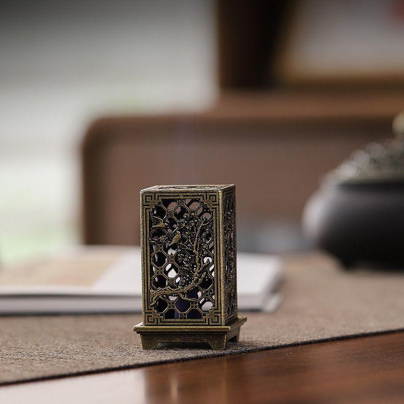 Square Vertical Incense Burner Small Xiangyun Alloy Incense Burner Indoor Aromatherapy Home Incense Burner Ornaments