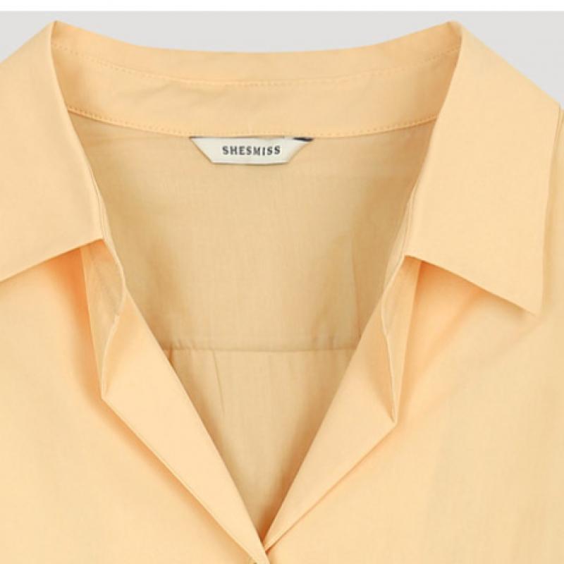 [Ea își dorește] Cămașă cu guler deschis și piuneză Pin Tuck SwwSto12060 Lo