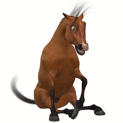 Funny Horse Self-Adhesive Wall Stickers Removable Cartoon Animal Wall Decals for Kids Room Bathroom Toilet Lid Decor