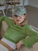 Olinkeompeulliteu Round Logo Tweed Ball Cap (Black & Green & White)