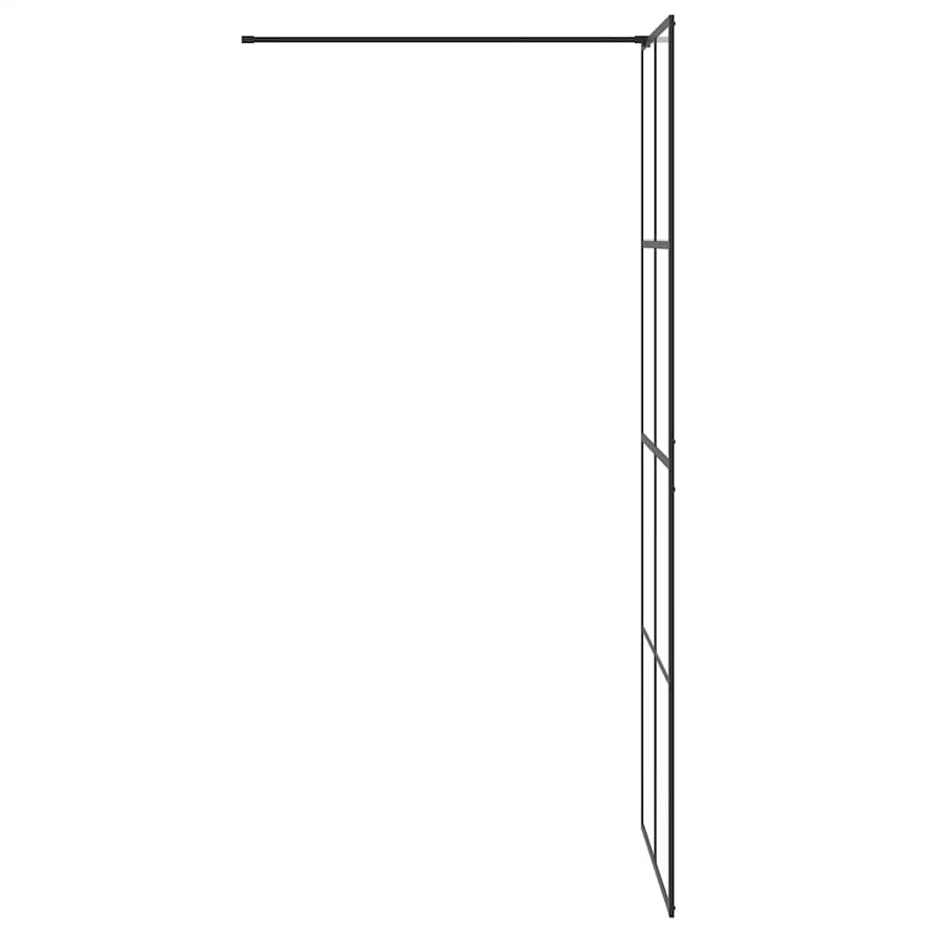 Vidaxl Shower Wall, Transparent ESG Glass, 80X195 Cm, Black