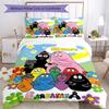 3pcs Custom Name Barbapapa Bedding Set Duvet Cover Closure Includes 1 Duvet Cover & 2 Pillowcases, Soft and Comfortable for All Seasons.