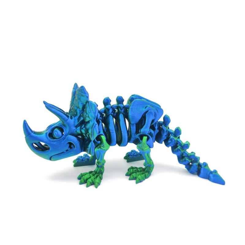 1 Pcs 3D Printed Skeleton Triceratops Dinosaur Articulated Action Figure Model For Gifting, Home Decor