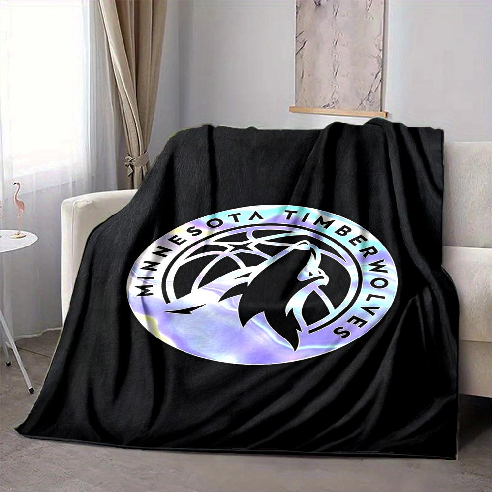 1Pc Minnesota Timberwolves Emblem Blanket Soft And Comfortable Casual Warm Camping Travel Christmas Halloween Xmas Gift M92444