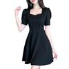 Hepburn style dress large size women's summer new age-reducing temperament waist thin small black dress short casual dress