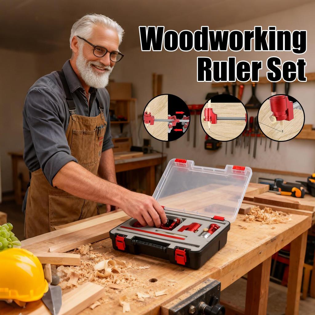 Woodworking Ruler For Marking Adjustable High Precision Woodworking Scribing Marking Ruler Set For Renovation Construction