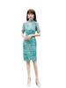 1011 summer medium and long young lace embroidery improved cheongsam daily girl hollow stand-up collar temperament fashion cheongsam