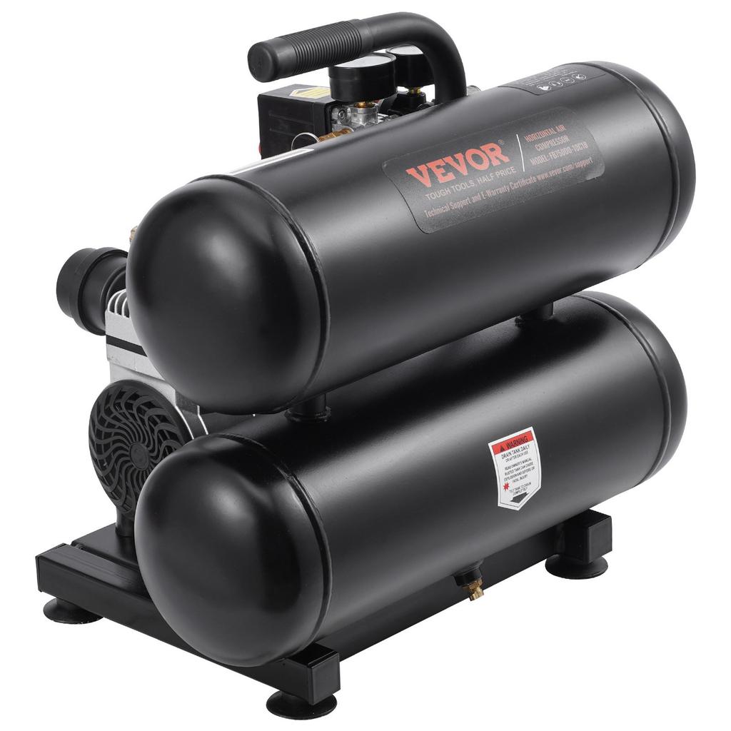 VEVOR Air Compressor, 4.6 Gallon Steel Tank, 1HP 2.0 CFM@90 PSI Oil Free Air Compressor & Max. 120PSI Pressure