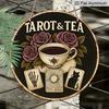 2D Flat, 1pc Round Vintage & Tea Metal Wall Art Sign - 7.87 Inch Aluminum Decor with Roses, Cups, and Symbols, Rustic Black Backgfor Home, Cafe, Bar