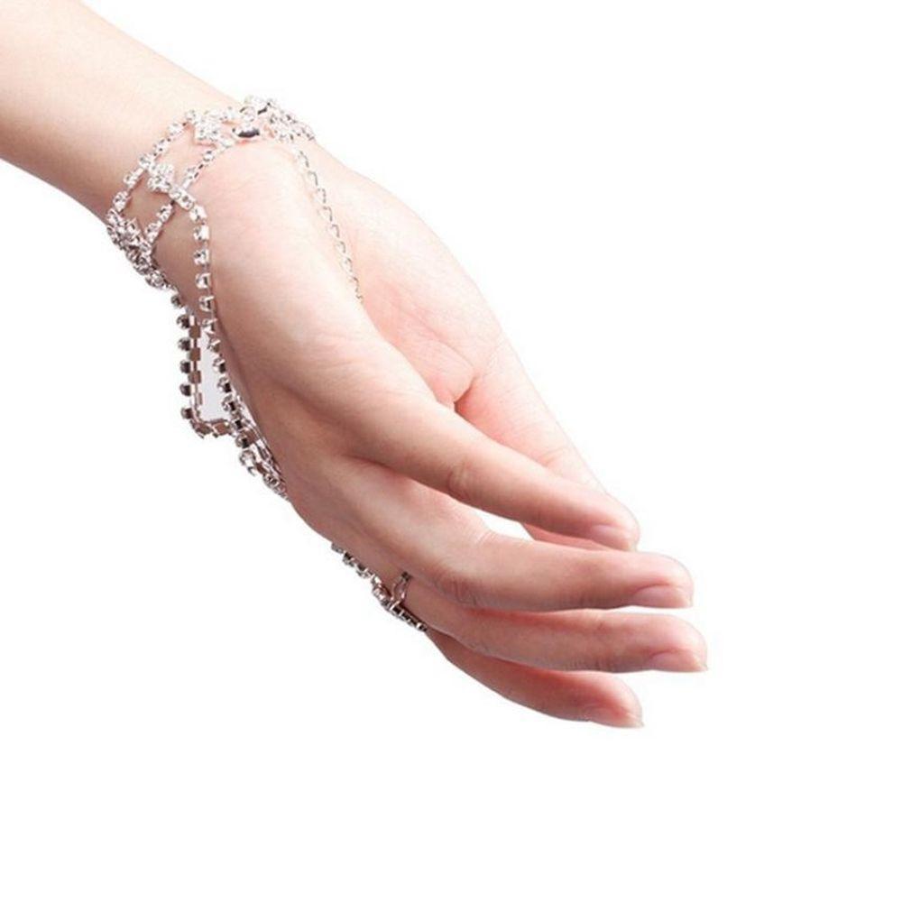 Bracciale Boho Con Anello E Nappe A Strati - Argento - Gioiello A Catena Schiava Vintage - Regalo Per Damigelle - 2