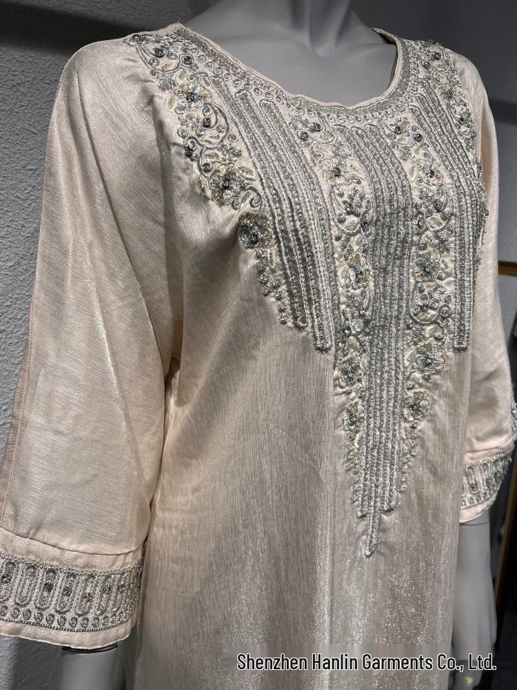 L230 Rhinestone Craft Muslim Abaya Jalabiya Evening Gown