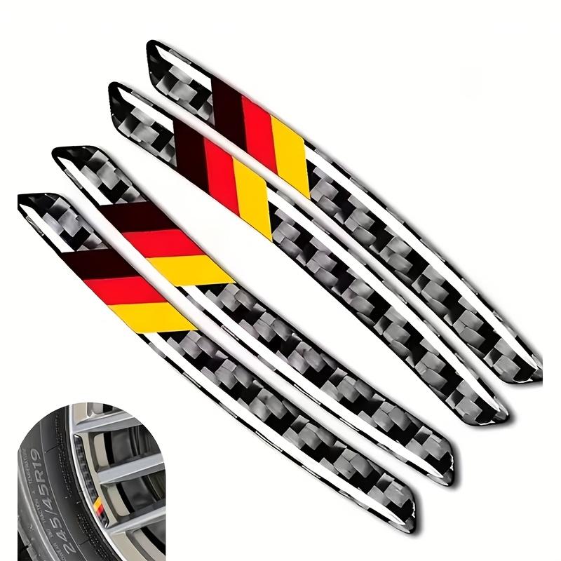

4pcs Germany Sport Car Wheel Rim Emblem Hub Stickers Decal Eyebrow Decals Rim Racing Limited Edition Car Exterior Styling сірий колір