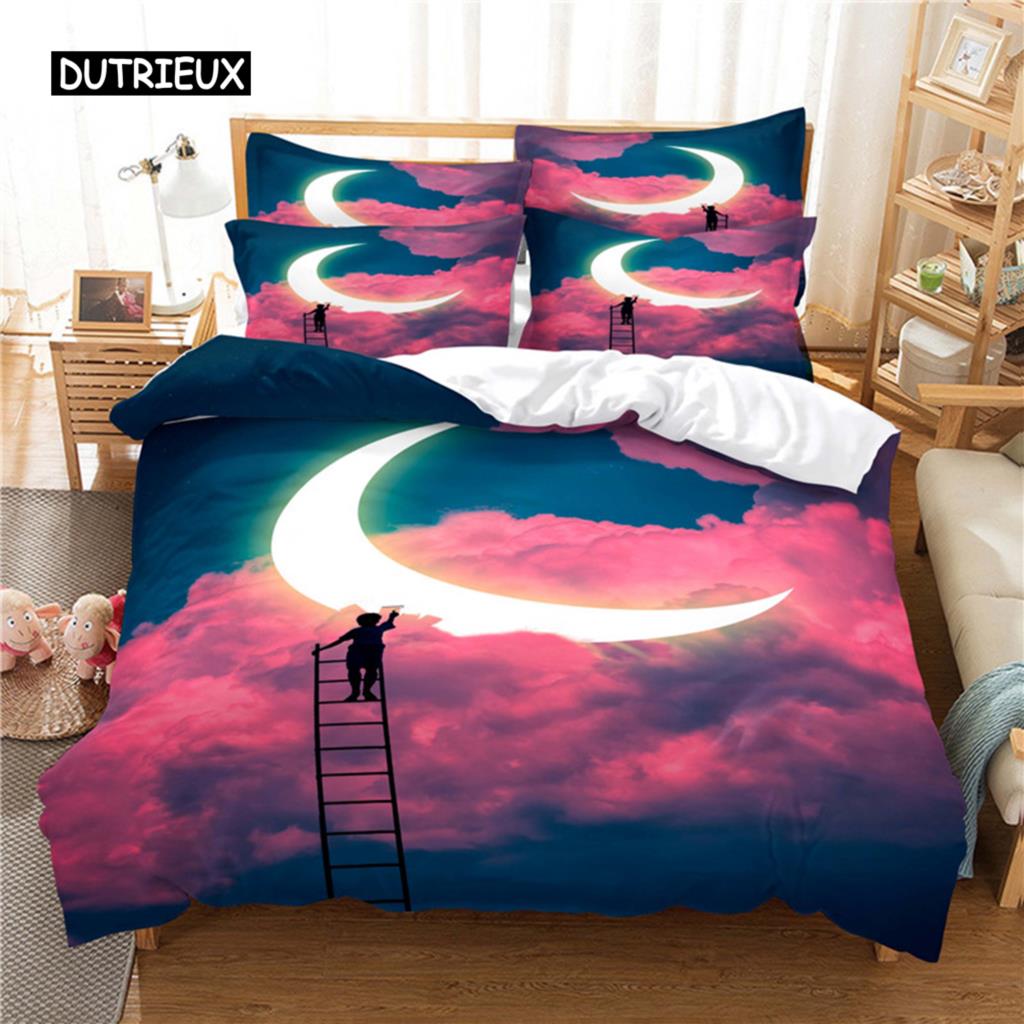 Sternennacht-Bettwäscheset, Bettbezug-Set, 3D-Bettwäsche, Digitaldruck, Bettwäsche, Queen-Size-Bettset, Modedesign