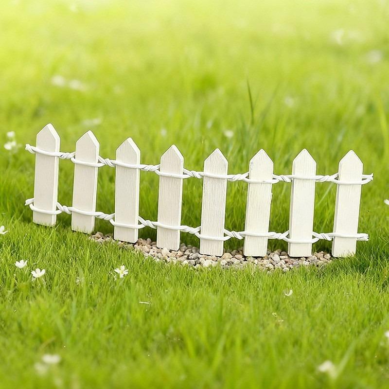 Mini Wooden Picket Fence Multicolor Micro Landscape Decor Fairy Garden & Dollhouse DIY Barrier Miniature Garden Accessory