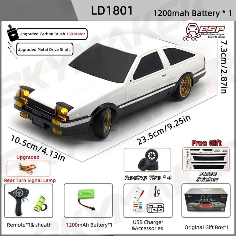 

AE86 Модель полноразмерного автомобиля с задним приводом, новый гоночный автомобиль Ae86 с гироскопом и светодиодными фонарями, автомобиль с дистанционным управлением, коллекция игрушек для мальчиков, украшения 1200 mah белый
