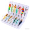 Luminous Wood Shrimp14pcs 9.5CM 9GBoxed High Transparency Lure Bait Sea Fishing Squid Hook for Cuttlefish and Mackerel