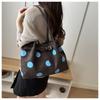 Polka Dot Shoulder Tote Bag Large Capacity Buckle Design For Daily Commuting Shopping