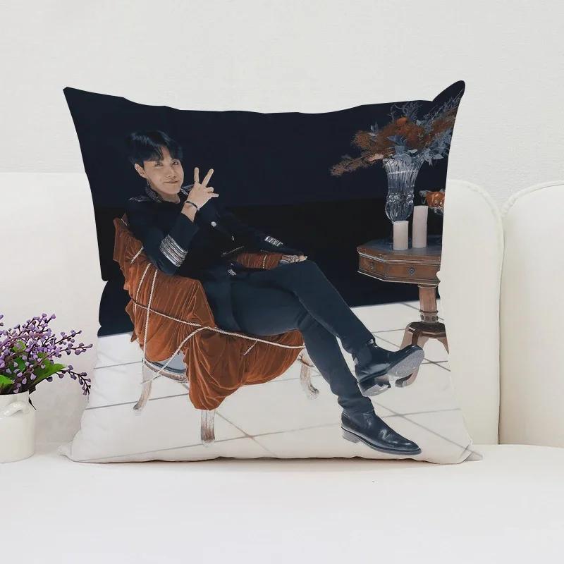 40x40cm Sofa Decoration Cushion Cover J-JHope  Double Sided Printed Pillow Cover Waist Cushion Car Cushion Fans Gifts