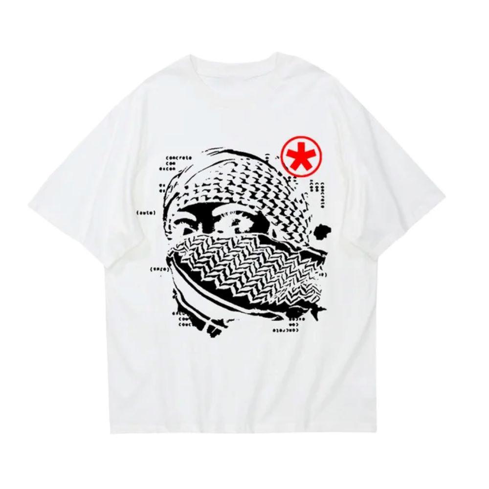 Vintage Aesthetic Y2K Cotton T-shirt With Harajuku Print Grunge Goth Casual Punk Short Sleeved Demure Hip-hop Streetwear 90063