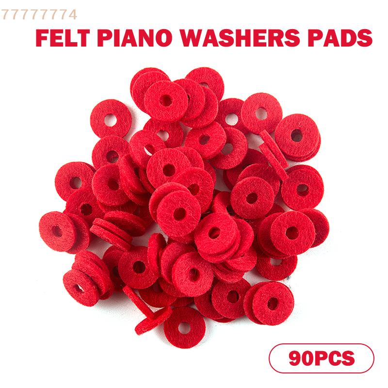 90Pcs Felt Piano Washers Pads Piano Tuning Accessories Pack of Circular Felt Washers for Piano Maintenance