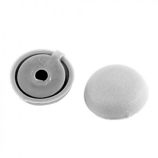 20 Pcs Hinged Gray Plastic Decorative Screw Cover Cap