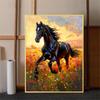 5d DIY Diamond Painting Cross Stitch Animal Black Horse Diamond Embroidery Mosaic Flower Sea Full Round Drill Home Decor