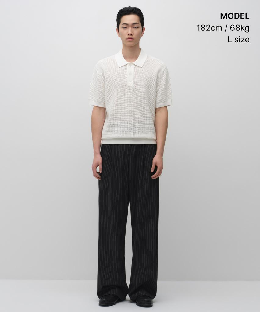 MUSINSA STANDARD Crochet Knitted Polo Shirt [Ivory]