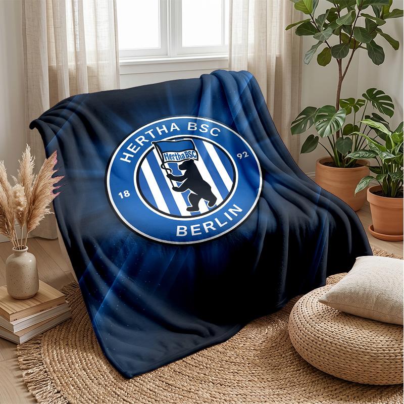Hertha bsc FC Coperta Morbida in Flanella Pile Leggera Accogliente Calda Coperta Plaid per Divano Letto Arredamento Casa