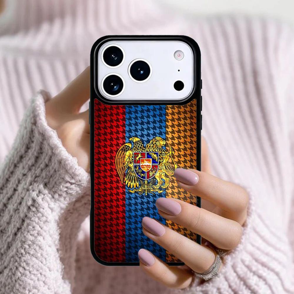 Armenia Coat Of Arms Flag Phone Case For Apple iPhone 17 Air 16E 15 14 Plus 13 12 11 Pro Max Mini Funda Cover