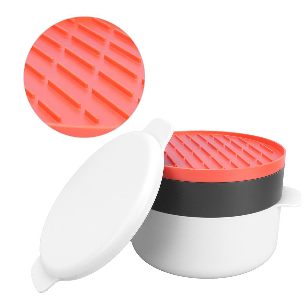 Multifunctional Round Rice Steaming Box Microwave Oven Special Lunch Box for Home Kitchen