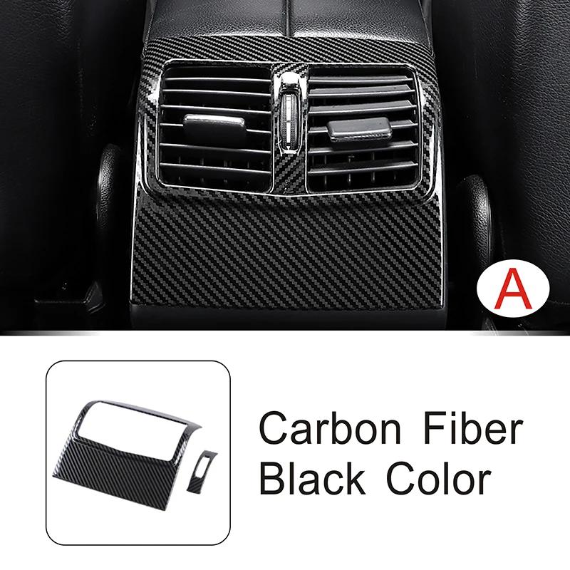 For Mercedes Benz E Class W212 2012-2015 Rear Air Condition Outlet Vent Frame Cover Carbon Texture Trim Interior Car Accessories