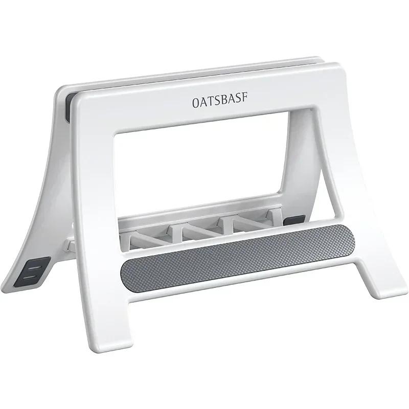 

Oatsbasf ABS Vertical Laptop Stand Holder for MacBook Air Pro /Tablet/HP/Dell Pad Gravity Notebook Computer Stand Storage Holder білий