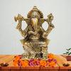 Original Brass Ganesha Idol For Home & Decor, Ganesh, Ganpati Statue - 5 Inch
