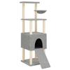 VidaXL Cat Tree with Sisal Scratching Posts Light Grey 153 Cm 172116