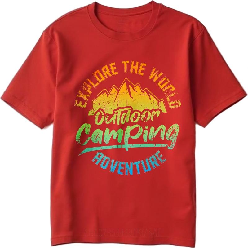 Повседневная Летняя Для Нее Футболка Исследуй Мир На Открытом Воздухе Кемпинг Приключение Короткий Рукав С Принтом Круглый Вырез Топы Футболка Для Мужчины S