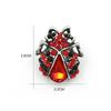 High-Quality Rhinestone Ladybug Brooch In Red and Black