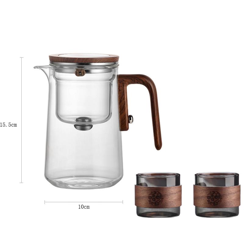 Fashion New Water Separation Inner Container Teapot One Click Magnetic Switch Tea Separation Filtration Glass Tea Pot