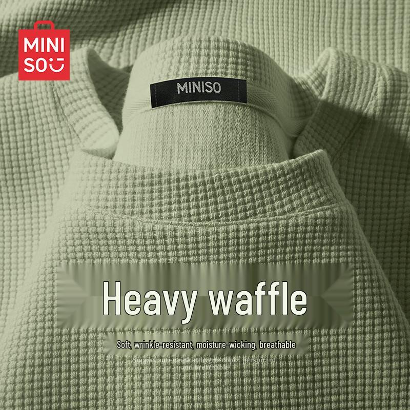 MINISO Men s Waffle Knit Short-Sleeve T-Shirt 2XL