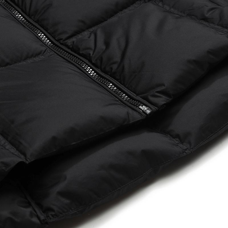 FILA White Casual Commuter Classic Simple Comfortable Versatile Stretchy Goose Down Warm Hooded Jacket Women outerwear Black F11W543916FBK