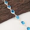 Swiss Blue Topaz  Gemstone 925 Sterling Silver Jewelry Handcrafted Bracelet 8.5" RB-2-9