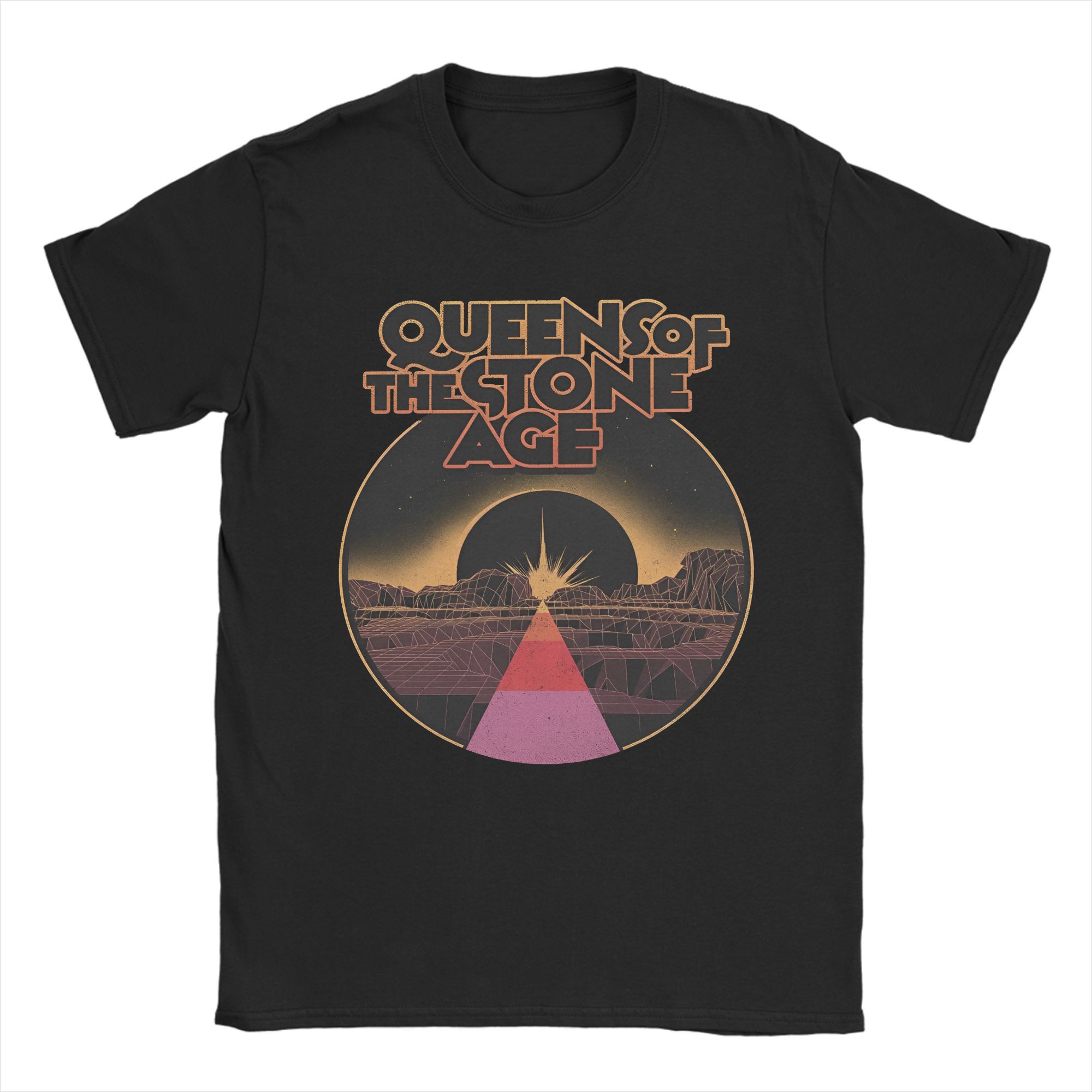 2025 Новые Винтажные Американские Рок-Группы Винтажные Queens of The Stone Age Музыкальные Группы Футболки Мужские С Круглым Вырезом Хлопковая Футболка M