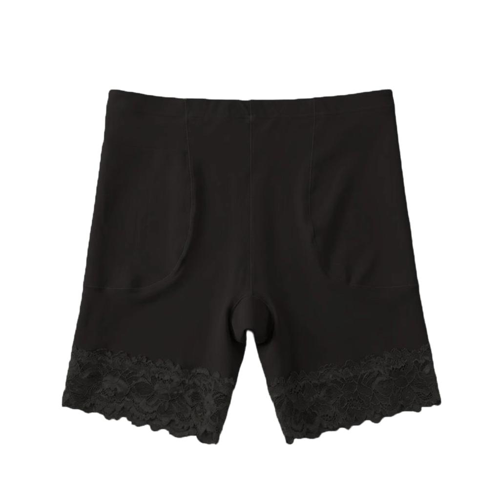 Women's Lace Underwear, High Waisted Seamless Safety Pants, Non Rolled Edge Flat Corner Bottom Safety Pants