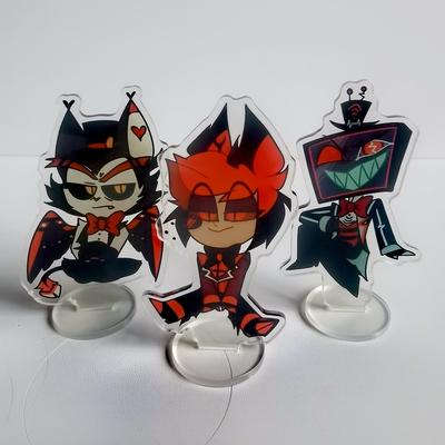 Anime Hazbin Hotel Alastor Morningstar Cosplay Ständer Acryl Cartoon Figur Stehend Geburtsdatum Geschenke Beutel Dekoration Sammlung