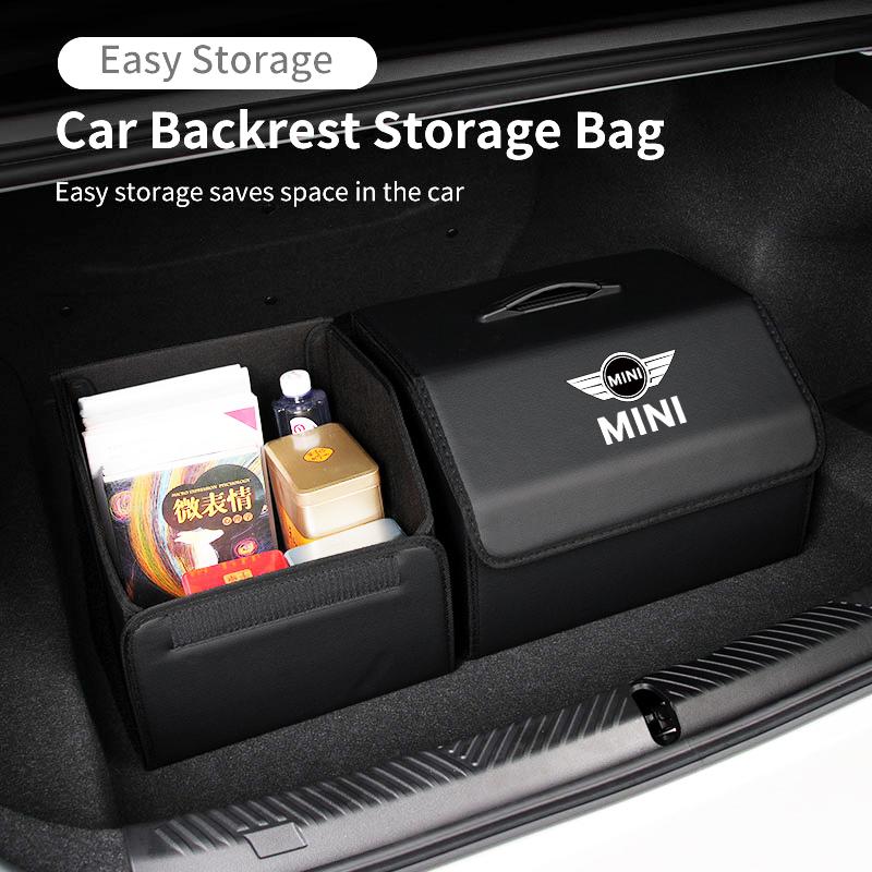 Auto Kofferraum Organizer Aufbewahrungsbox Hohe Kapazität Leder Koffer Für MINI Cooper R56 F56 R50 JCW Cabrio Aceman Countryman Clubman