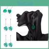 Chic Green Alloy Leaf Earrings Elegant Street Style Fashion Accessories