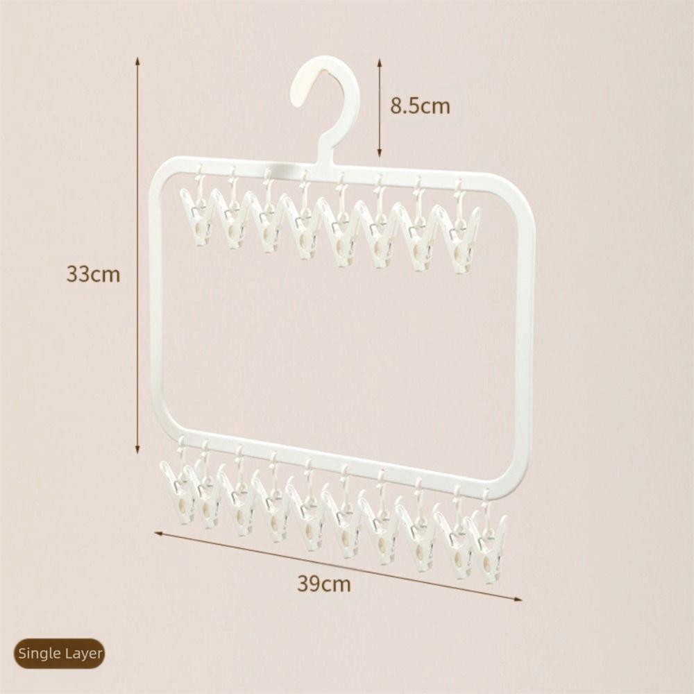Traceless Multi-clip Sock Drying Hanger Detachable Space-saving Sock Drying Rack Foldable Removable Household Storage Rack