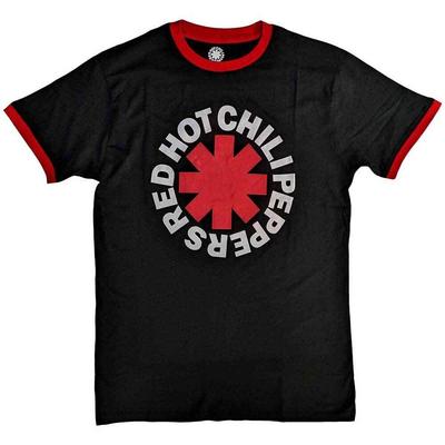Red Hot Chili Peppers Ringer T-shirt Asterix Rock Officiële Band Zwart Nieuw